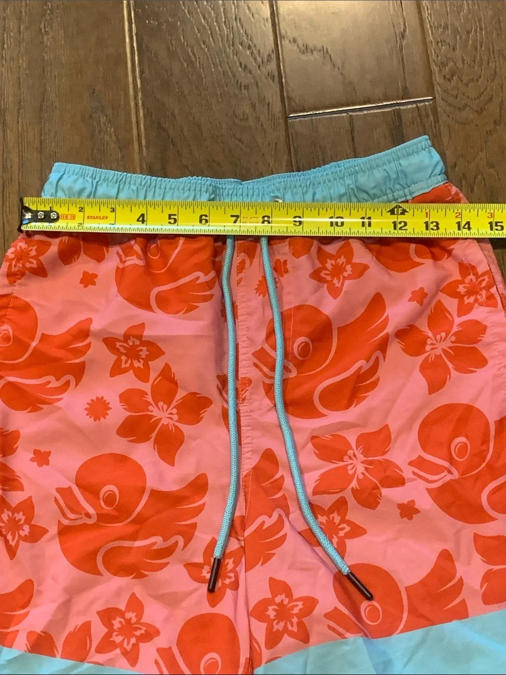 Neff Mens Pink Red Floral Duck Print Board Shorts Swim Trunks Medium